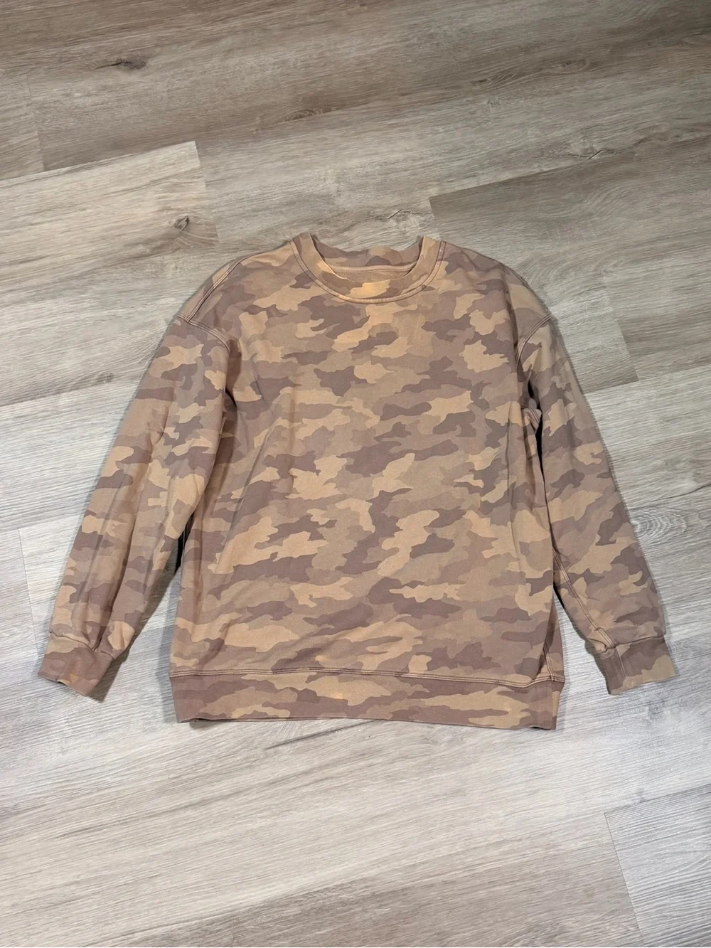 lululemon athletica Women's Tan and Brown Camo Crew Sweatshirt